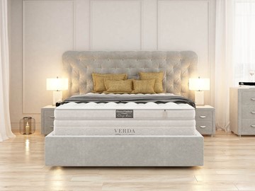 Кровать в спальню Cloud/Island M 160х200, Флок (Велсофт Дымчатый) в Магадане