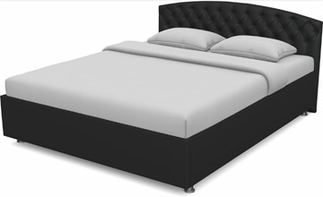 Кровать полутороспальная Пальмира 1400 с основанием (Nitro Black) в Магадане