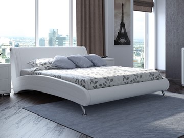 Кровать Corso-2 160х200, Экокожа (Белый) в Магадане