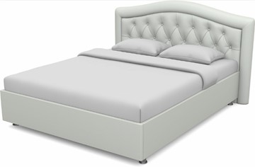 Кровать 1.5-спальная Луиза 1400 с основанием (Nitro White) в Магадане