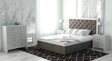 Кровать с механизмом 2-спальная Манхэттен 160х200 (с коробом), высота спинки - 140 см в Магадане