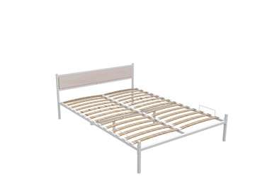 Кровать двуспальная Аметист с ортопедическим основанием 1800x2000 (Белый муар) в Магадане