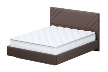Спальная кровать №2 (универсальная 1,6х2,0) серия №2, венге/венге ткань/лайн венге ткань в Магадане