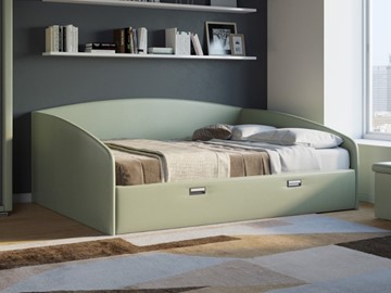 Кровать в спальню Bono 160х200, Экокожа (Зеленое яблоко) в Магадане