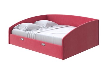 Двуспальная кровать Bono 180х200, Велюр (Forest 13 Красный) в Магадане