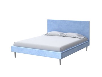 Кровать двуспальная Claro 160х200, Велюр (Teddy Небесно-голубой) в Магадане