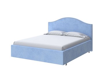 Мягкая кровать Classic 160х200, Велюр (Teddy Небесно-голубой) в Магадане