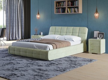 Кровать в спальню Corso-6 140x200, Велюр (Лофти Олива) в Магадане