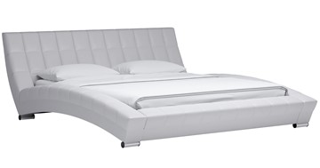 Кровать 2-спальная Оливия 180 арт. Марика 483 к/з (белый) с основанием в Магадане