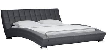Кровать Оливия 180 арт. Марика 485 к/з (серый) с основанием в Магадане