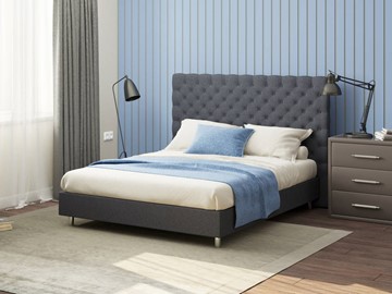 Кровать 2-спальная Proson Paris Boxspring Standart 200х200, Рогожка (Savana Grey (серый)) в Магадане
