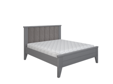 2-спальная кровать с мягкой спинкой Верона 1400, Серый в Магадане