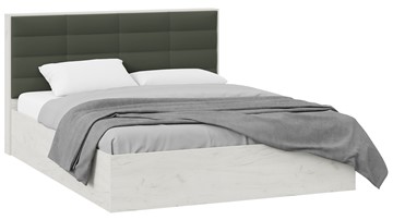 Кровать 2-спальная Агата тип 1 (Дуб крафт белый, Велюр Серый) в Магадане