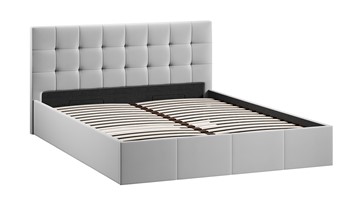 Кровать в спальню с подъемным механизмом Эмма с заглушиной (Велюр Confetti Silver) в Магадане