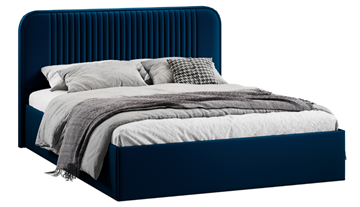 Двуспальная кровать с подъемным механизмом с заглушиной Тиффани тип 1 (Микровелюр Confetti Blue) в Магадане