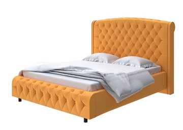 Кровать 2-спальная Salvatore Grand 140x200, Велюр (Scandi Cotton 18 Шафран) в Магадане
