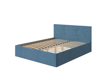 Мягкая кровать Vector Plus 160х200, Велюр (Monopoly Прованский синий (792)) в Магадане