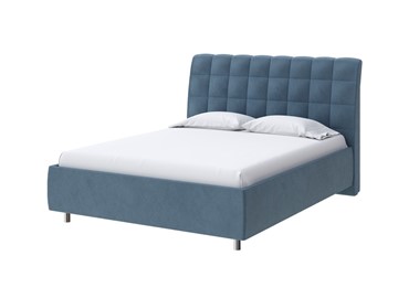 Кровать 2-спальная Volumo 160х200, Велюр (Monopoly Прованский синий (792)) в Магадане