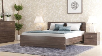 Спальная кровать СВ-Стиль Золушка, 140х200 с основанием, венге в Магадане