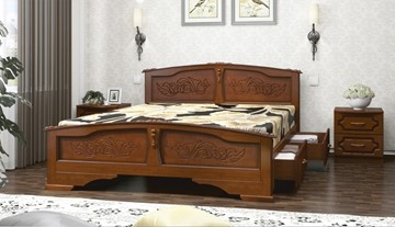 Кровать с выкатными ящиками Елена (Орех) 180х200 в Магадане