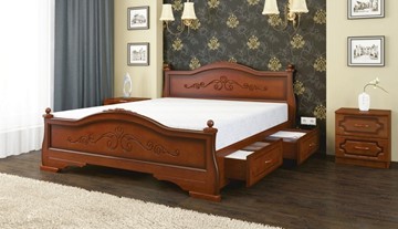 Кровать с выкатными ящиками Карина-1 (Орех) 160х200 в Магадане