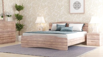 Кровать 2-спальная Лира, 160х200 с основанием, сонома в Магадане