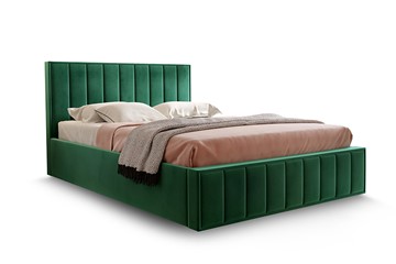 Кровать с основанием Вена 1600, Велюр Мора зеленый в Магадане