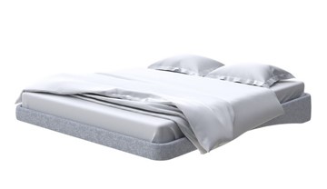 Парящая кровать 160х200, Рогожка (Levis 83 Светло-Серый) в Магадане