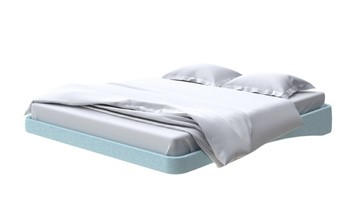 Парящая кровать 2-спальная 200х200, Велюр (Scandi Cotton 20 Голубой Лед) в Магадане