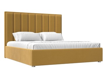 Двуспальная кровать с механизмом Афродита 160, Желтый (Микровельвет) в Магадане