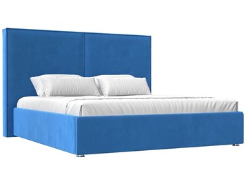Кровать с механизмом двуспальная Аура 160, Голубой (Велюр) в Магадане