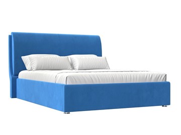 Двуспальная кровать с механизмом Принцесса 160, Голубой (Велюр) в Магадане
