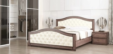 Кровать спальная Стиль 1, 160х190, кожзам, с основанием в Магадане