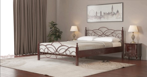 Полутороспальная кровать Марго 140*195 с основанием в Магадане - изображение