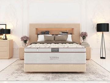Спальная кровать Smart Compact/Podium M 160х200, Флок (Велсофт Бежевый) в Магадане