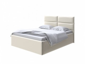 Двуспальная кровать Clever 160х190 без кроватного основания Экокожа (Молочный перламутр) в Магадане