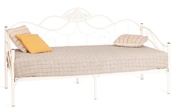 Односпальная кровать Federica (mod. AT-881) дерево гевея/металл, 90*200 см (Day bed), Белый (butter white) в Магадане