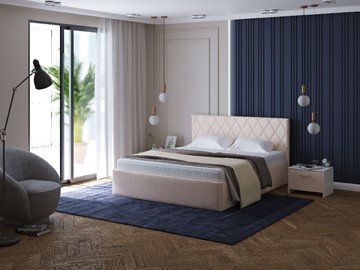 Спальная кровать Fresco Plus 140х200, Велюр (Ultra Суфле) в Магадане