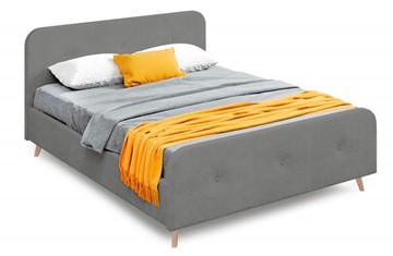 Кровать полутороспальная Мебельград Сиерра 1400 (с подъемным механизмом и коробом) Торонто серый в Магадане