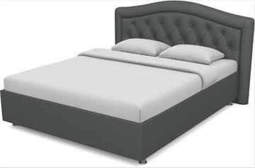 Кровать полутороспальная Луиза 1400 с основанием (Nitro Grey) в Магадане