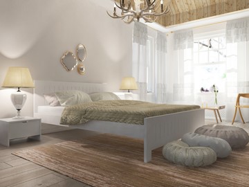 Кровать спальная Vesna Line 3 160х200, сосна (Белая эмаль) в Магадане
