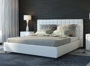 Кровать спальная Corso-3 140x200, Экокожа (Белый) в Магадане