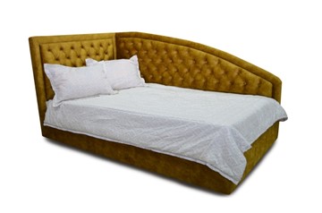 Кровать угловая без механизма с низкими ножками Грета 1540х2150 мм в Магадане