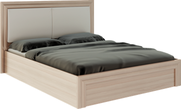 Кровать с подъемным механизмом Глэдис М32 (Шимо светлый/Белый текстурный) в Магадане