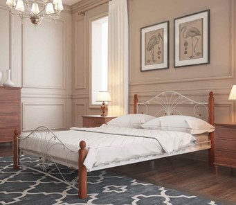 Кровать спальная Фортуна 1, 1600, белый/махагон в Магадане