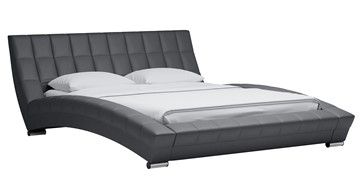 Кровать спальная Оливия 160 арт. Марика 485 к/з (серый) с основанием в Магадане