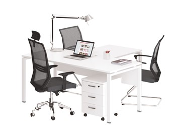 Офисный комплект мебели А4 (металлокаркас UNO) белый премиум / металлокаркас белый в Магадане