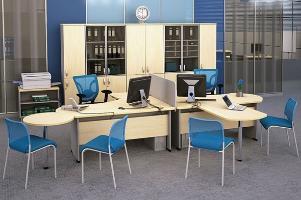 Офисный набор мебели Boston для 2 сотрудников по работе с клиентами в Магадане - изображение