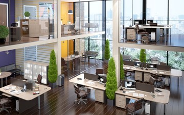 Офисный набор мебели Xten в опенспэйс для четырех сотрудников в Магадане
