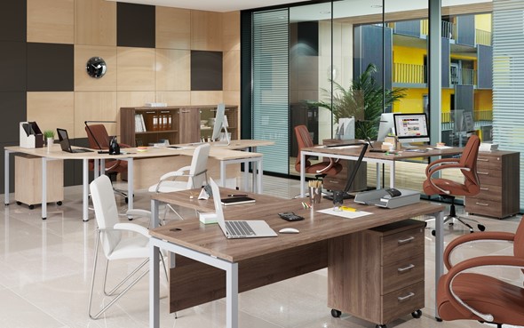 Набор мебели в офис Xten S 1 - один стол с приставным брифингом в Магадане - изображение